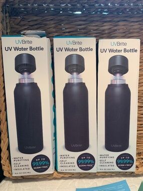 3 UV Brite water bottles New in Box